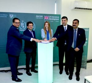 Federal Minister for Petroleum Ali Pervaiz Malik jointly launch, along with British High Commissioner to Pakistan, Jane Marriott at GSP.