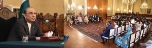 President Asif Ali Zardari addresses the participants of the National Workshop Balochistan-19 during an interactive session at Aiwan-e-Sadr.