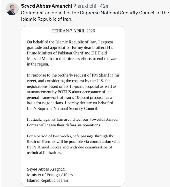 On Pakistan’s request, Donald Trump announces two-week ceasefire with Iran