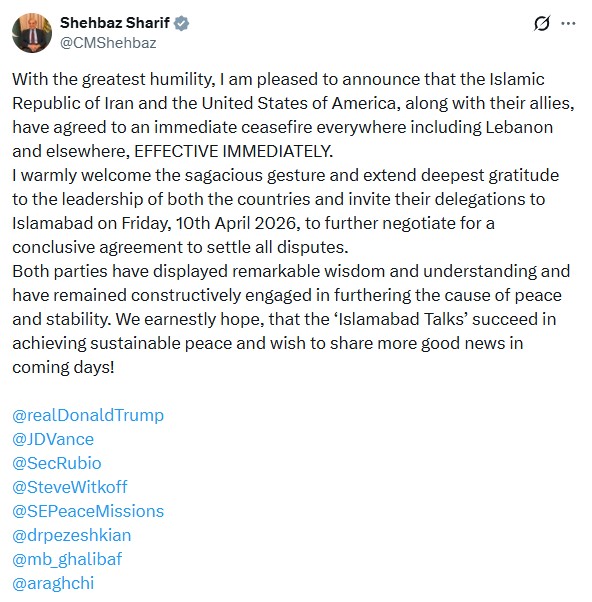 On Pakistan’s request, Donald Trump announces two-week ceasefire with Iran