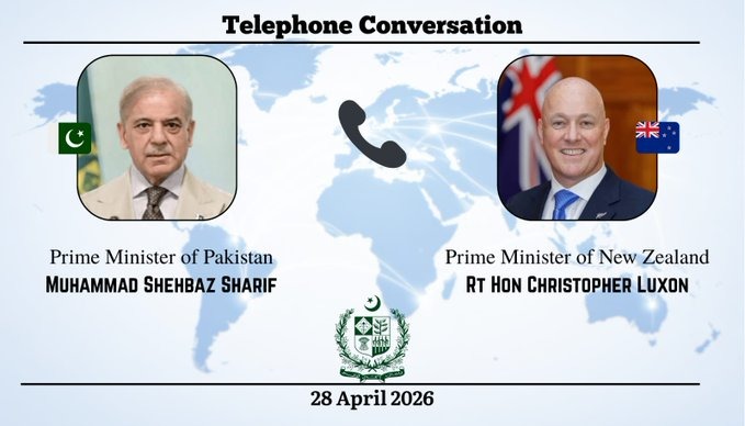 PM Shehbaz, New Zealand PM Luxon discuss Middle East situation, stress peace efforts