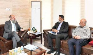 Federal Minister for Commerce Jam Kamal Khan chairs a consultative meeting with representatives of Pakistan's leather industry in Islamabad to discuss export competitiveness, taxation reforms, market access challenges, and practical measures to unlock the sector's growth potential through stronger public-private collaboration