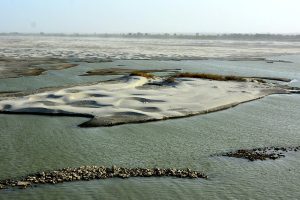 The dry bed of the River Indus at jamshoro reflects the worsening water shortage affecting agriculture and daily life in the down steam communities