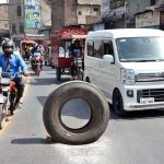 A view of an open manhole on main Sargodha Road near General Bus Stand may cause any mishap to needs the attention of the concerned authority