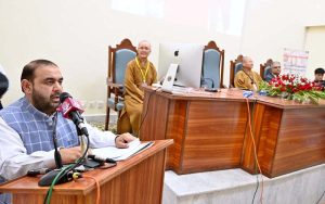Federal Minister for National Heritage & Culture Aurangzeb Khan Khichi addressing the 3rd International Conference on the Buddhist Heritage of Pakistan.