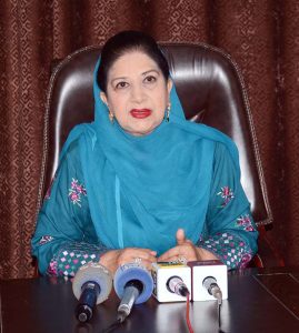 Ombudsperson Punjab Dr. Najma Afzal Khan addressing a press conference