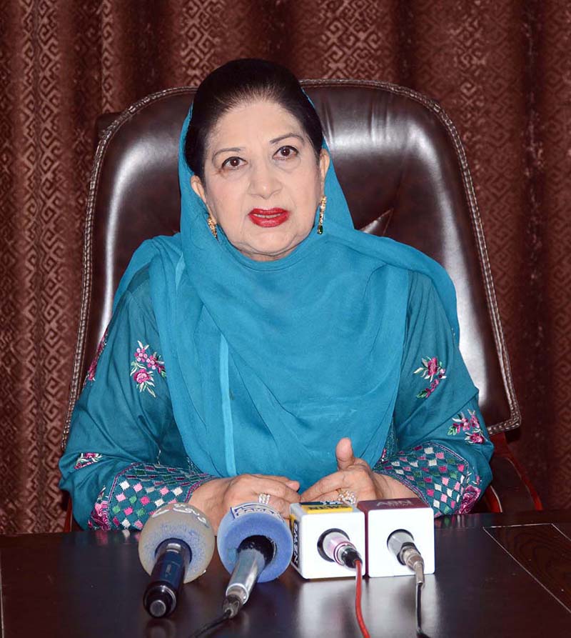 Ombudsperson Punjab Dr. Najma Afzal Khan addressing a press conference