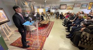 High Commissioner Muhammad Saleem Addressing the audience at Sadequain Art Exhibition in Mississauga.