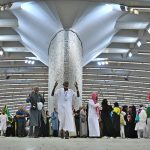 Pilgrims perform the ritual of Rami Al-Jamarat at the Jamarat Complex in Mina on the second day of Tashreeq as they continue the final rites of Hajj 1447 AH amid extensive security and crowd management arrangements in Mina, Saudi Arabia