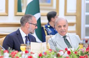 Prime Minister Muhammad Shehbaz Sharif addresses the breakfast hosted in the honor of Prince Rahim Agha Khan at Prime Minister's House.