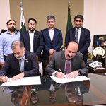 Chairman Prime Minister's youth programme while signs a letter of intent with Pakistan Olympic Association on behalf of Prime Minister's Youth programme