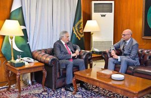 Pakistan’s Ambassador to Saudi Arabia, Ahmed Farooq, called on Deputy Prime Minister and Foreign Minister Senator Mohammad Ishaq Dar on the sidelines of the Regional Envoys Conference.