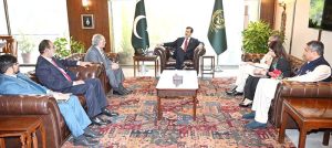 Chairman Senate, Syed Yousuf Raza Gillani in a meeting with Shoaib Siddique, Chief Information Commissioner along-with Member/Information Commission to present Bi-Annual Report of Pakistan Information Commission at Parliament House.