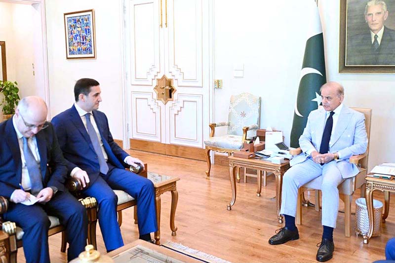 H.E. Farid Turab Oglu Ahmadov, Justice Minister of Azerbaijan calls on Prime Minister Muhammad Shehbaz Sharif