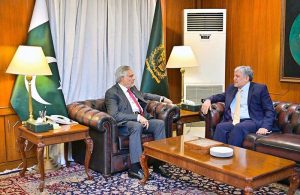 Pakistan’s Ambassador to the United Arab Emirates, Shafqat Ali Khan, called on Deputy Prime Minister and Foreign Minister Senator Mohammad Ishaq Dar on the sidelines of the Regional Envoys’ Conference.