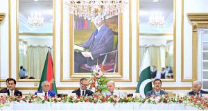 Prime Minister Muhammad Shehbaz Sharif addresses the breakfast hosted in the honor of Prince Rahim Agha Khan at Prime Minister's House.