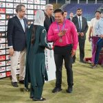First Lady Bibi Aseefa Bhutto Zardari distributed medals to match officials at the closing ceremony of the final match and presented the Player of the Match award to captain Fatima Sana for her outstanding performance