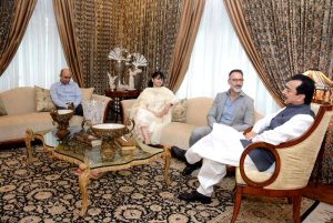 U.S. Consul General, Stetson Sanders calls on the Chairman Senate, Syed Yousaf Raza Gilani