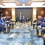 Prime Minister Muhammad Shehbaz Sharif meeting with Zhang Bingham, President of CCCC and Du Fei, Chairman CRBC