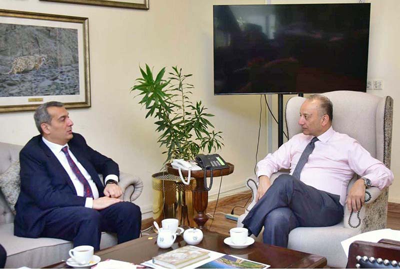 Ambassador of Azerbaijan Khazar Farhadov calls on Federal Minister for Climate Change and Environmental Coordination Dr. Musadik Malik