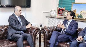Federal Minister for Petroleum Ali Pervaiz Malik held a meeting with the Ambassador of the State of Qatar to Pakistan, H.E. Ali bin Mubarak Al-Khater