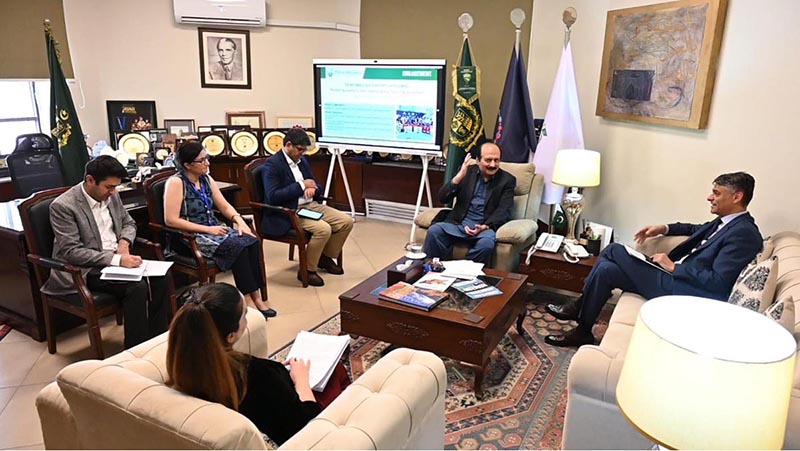 Chairman Prime Minister's youth programme Rana Mashood Ahmed khan in a meeting with Director UNESCO Fuad Pashayev