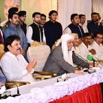 President Asif Ali Zardari addressing a public gathering at the residence of Sindh Home Minister, Zia-ul-Hassan Lanjar