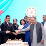 108th Independence Day celebration of Azerbaijan, Chairman Senate Syed Yousuf Raza Gillani, chief guest Federal Minister Abdul Aleem Khan along with Ambassador H.E. Khizar Farhadov attended & cut cake. Federal & Provincial Ministers and Political & Diplomatic dignitaries are present on the occasion