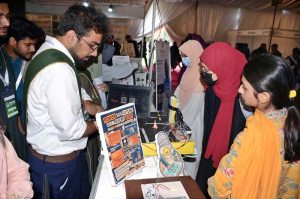 Students showcase their innovative projects in technology ,development during the Innovative Pakistan Expo 2026 held at The University of Faisalabad .