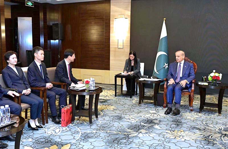 Prime Minister Muhammad Shehbaz Sharif meeting Chen Zhengjun, President and CEO of FAMSUN