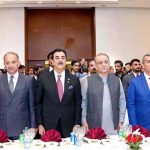 108th Independence Day celebration of Azerbaijan, Chairman Senate Syed Yousuf Raza Gillani, chief guest Federal Minister Abdul Aleem Khan along with Ambassador H.E. Khizar Farhadov attended & cut cake. Federal & Provincial Ministers and Political & Diplomatic dignitaries are present on the occasion