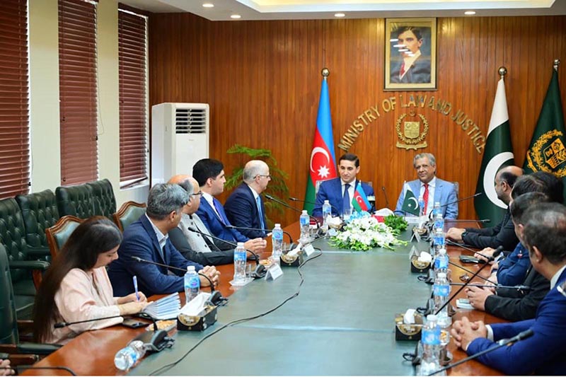 Federal Minister for Law and Justice, Azam Nazeer Tarar, and Azerbaijani Justice Minister, Farid Ahmadov, co-chair a high-level meeting to discuss judicial reforms and bilateral cooperation in federal capital