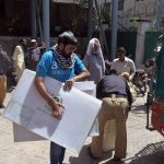 Election officials collecting polling material for By-poll of local government UC chairman & Consular’s election at AC city office