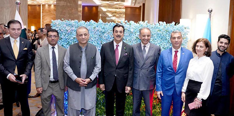 108th Independence Day celebration of Azerbaijan, Chairman Senate Syed Yousuf Raza Gillani, chief guest Federal Minister Abdul Aleem Khan along with Ambassador H.E. Khizar Farhadov attended & cut cake. Federal & Provincial Ministers and Political & Diplomatic dignitaries are present on the occasion
