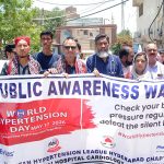 Doctors participate in awareness walk during world Hypertension day organized by cardiology department at Bhitai hospital