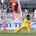 Josh Inglis of Australia national cricket team plays a shot during the first One Day International (ODI) between the Pakistan national cricket team and the Australia national cricket team at the Rawalpindi Cricket Stadium