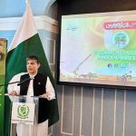 High Commissioner Muhammad Saleem addressing the community members at Pakistan High Commission on Marka-e-Haq Ceremony
