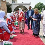 First Lady Bibi Aseefa Bhutto Zardari visiting the exhibition titled "Humanitarian Journey of PRCS" during her visit to the Pakistan Red Crescent Society Headquarters