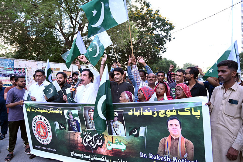 Pakistan Hindu Samaj holds a rally to commemorate the first anniversary of “Marka-e-Haq” at Karachi Press Club