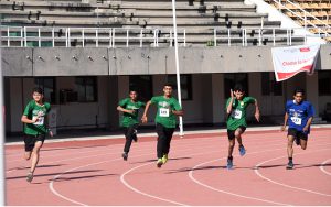Athletes take part in a racing competition during the National Games 2026, organized under the banner of Special Olympics Pakistan (SOP) to highlight talent, courage, and inclusion for persons with intellectual disabilities