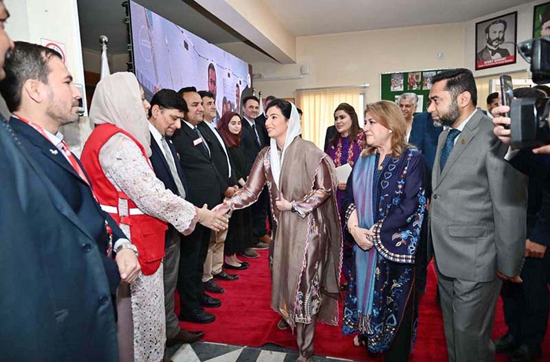 First Lady Bibi Aseefa Bhutto Zardari visiting the exhibition titled "Humanitarian Journey of PRCS" during her visit to the Pakistan Red Crescent Society Headquarters