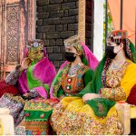 Females dressed in traditional Pakhtun attire present cultural performances of rich heritage of Pashtun culture during the Hunar Mela organized by KP Culture & Tourism Authority at Nishtar Hall