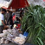 Customers browse a roadside stall selling green fodder, grain, and animal feed, as the market sees a surge in demand with Eid ul-Adha approaching, when millions of Muslims across the country sacrifice livestock to mark the holy occasion