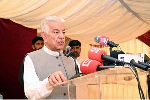 Defense Minister Khawaja Muhammad Asif laid the foundation stone of a new 300-bed teaching hospital to be built at a cost of nine billion rupees in Sialkot