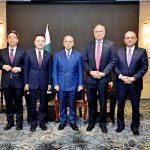 Prime Minister Muhammad Shehbaz Sharif meeting with Zhang Bingham, President of CCCC and Du Fei, Chairman CRBC