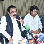 Adviser to Prime Minister on Political and Public Affairs Senator Rana Sanaullah Khan talking to media persons after Eidul Azha prayer at his public secretariat