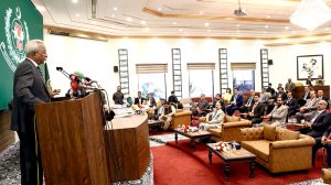 Governor Sindh Syed Muhammad Nehal Hashmi addressing to the Graduation ceremony of 39th Senior Management Course (SMC at National Institute of Public Administration, (NIPA)