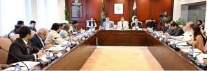 Chairman Senate, Syed Yousaf Raza Gilani presiding over a meeting of the Board of Governors of the Pakistan Institute for Parliamentary Services (PIPS) at PIPS