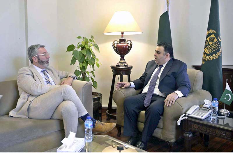 Carlos Aragón, Ambassador of Spain to Pakistan, calls on Fahd Haroon Minister of State/Special Assistant to the Prime Minister on Digital Media at his office