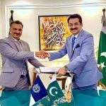 Director General of PACA, Mr. Ghulam Safdar Shah and Director General of ACE Balochistan, Mr. Naseebullah Kakar, shaking hands after signing the MoU